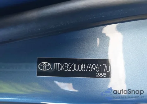 2008 Toyota Prius from USA, damaged, VIN JTDKB20U087696170